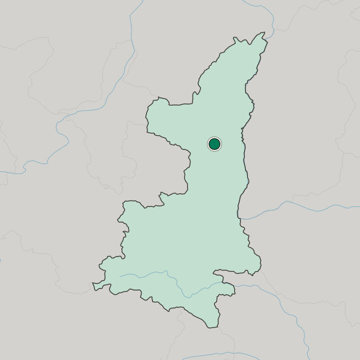 Map showing Yan’an — In Shaanxi