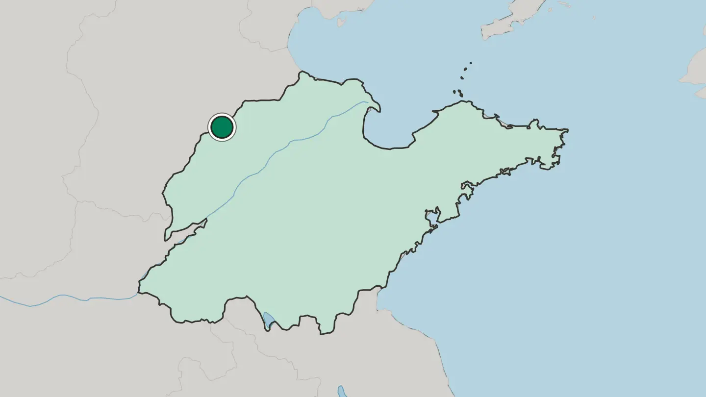 Map of Dezhou in China