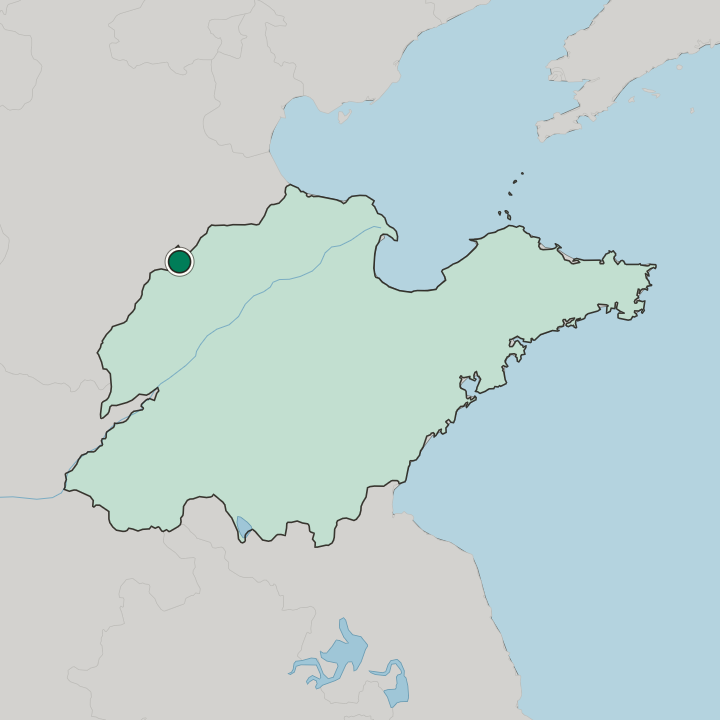 Map showing Dezhou — In Shandong