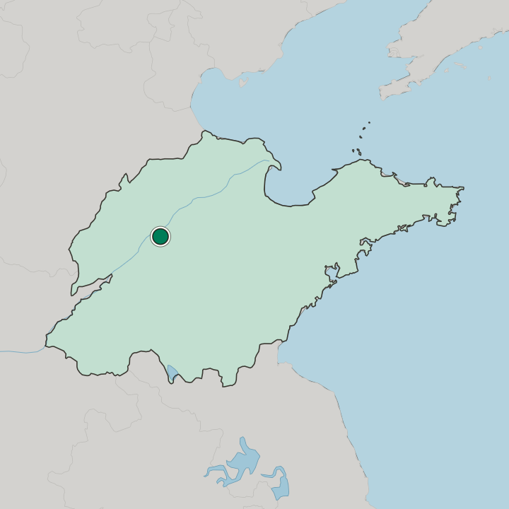 Map showing Jinan — In Shandong
