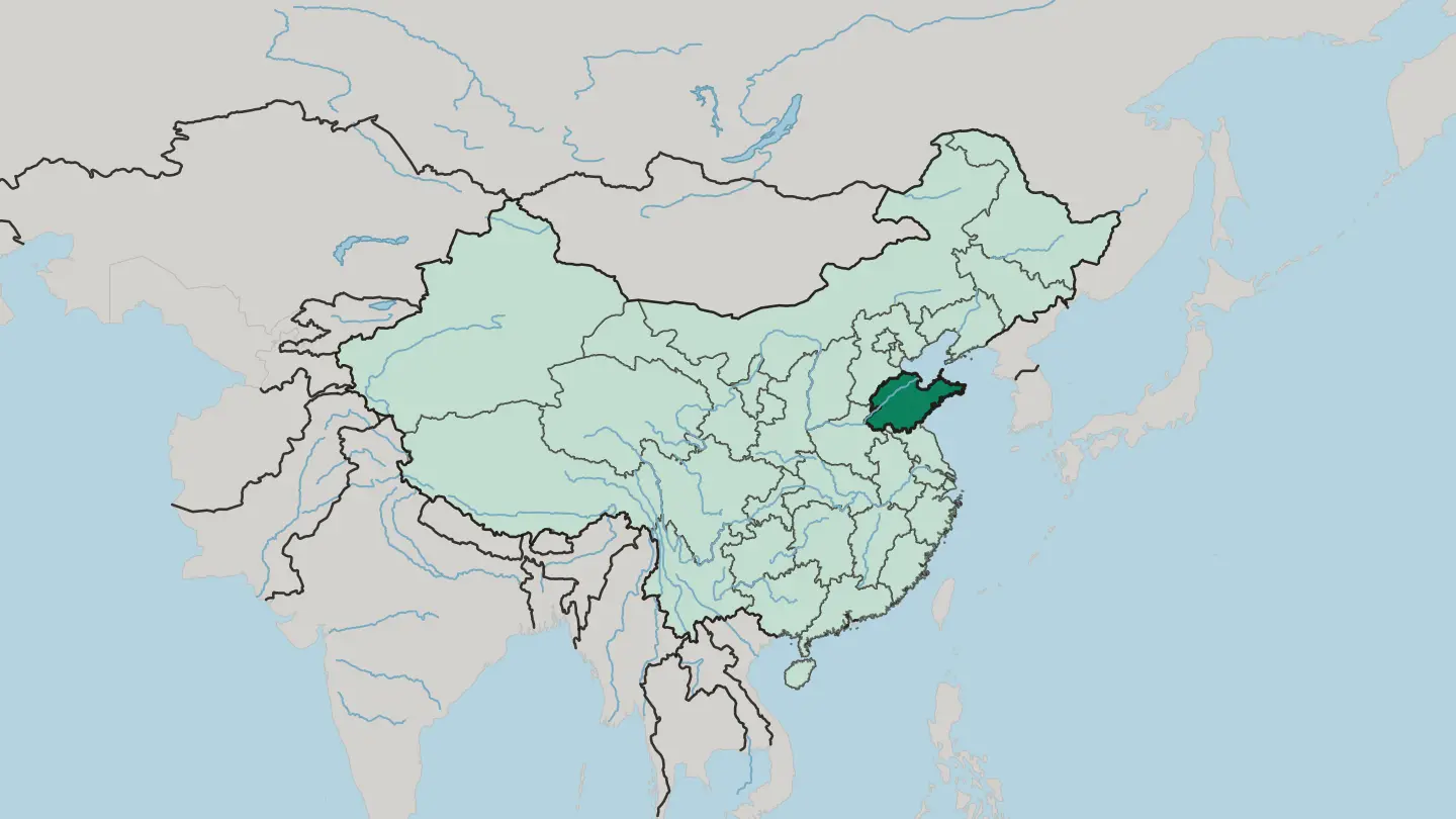 Map of Shandong in China