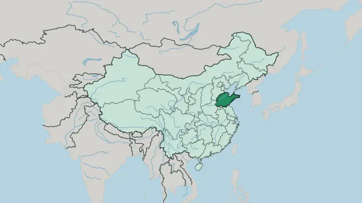 Map of Shandong in China