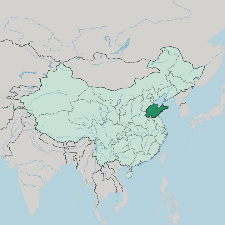Map showing Shandong — In China