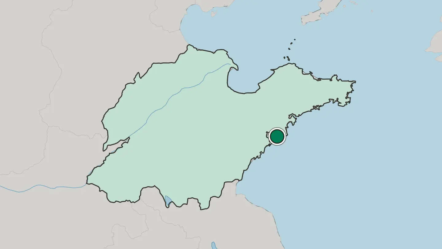 Map of Qingdao in China