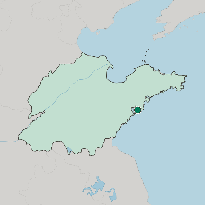 Map showing Qingdao — In Shandong