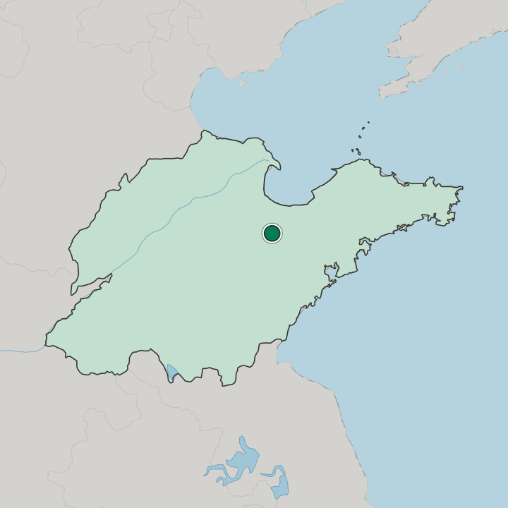 Map showing Weifang — In Shandong
