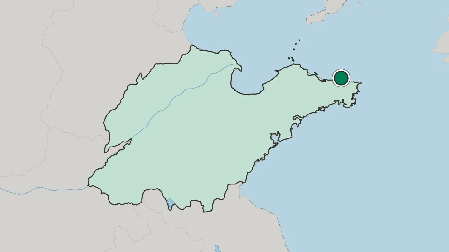 Map of Weihai in China