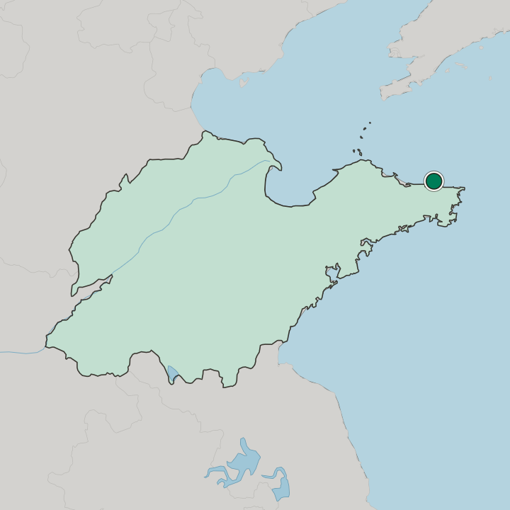 Map showing Weihai — In Shandong