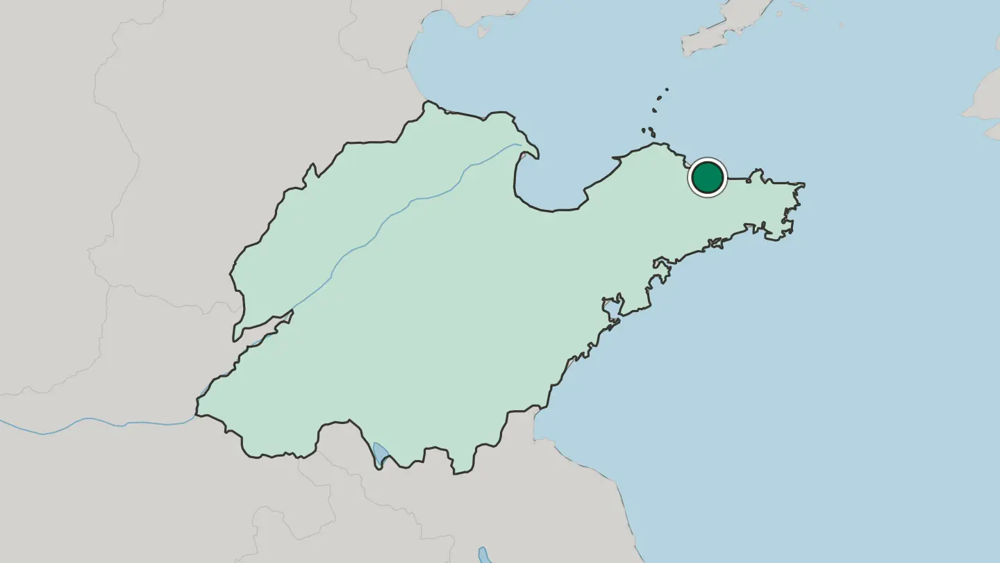 Map of Yantai in China