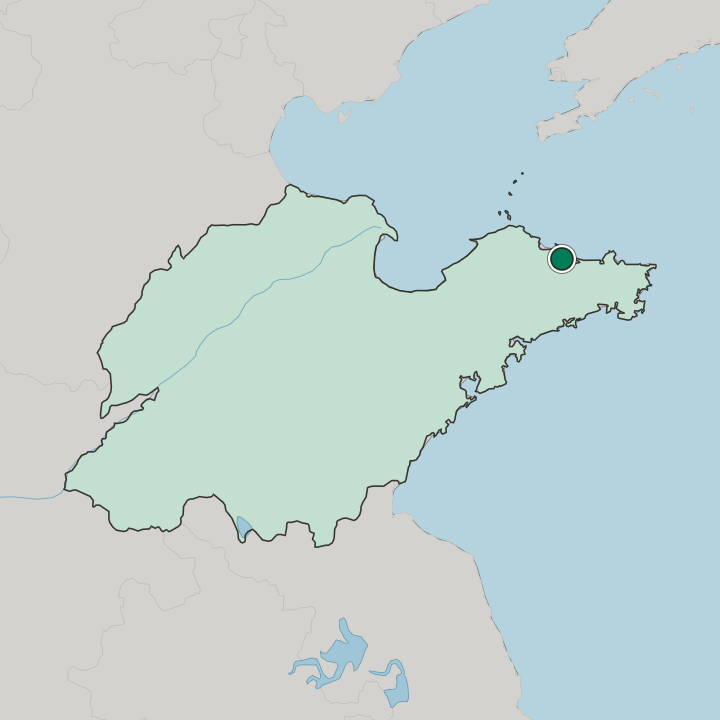 Map showing Yantai — In Shandong