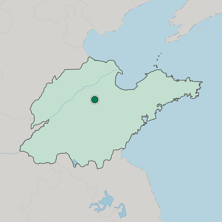 Map showing Zibo — In Shandong