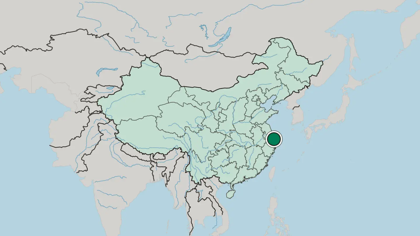 Map of Shanghai in China