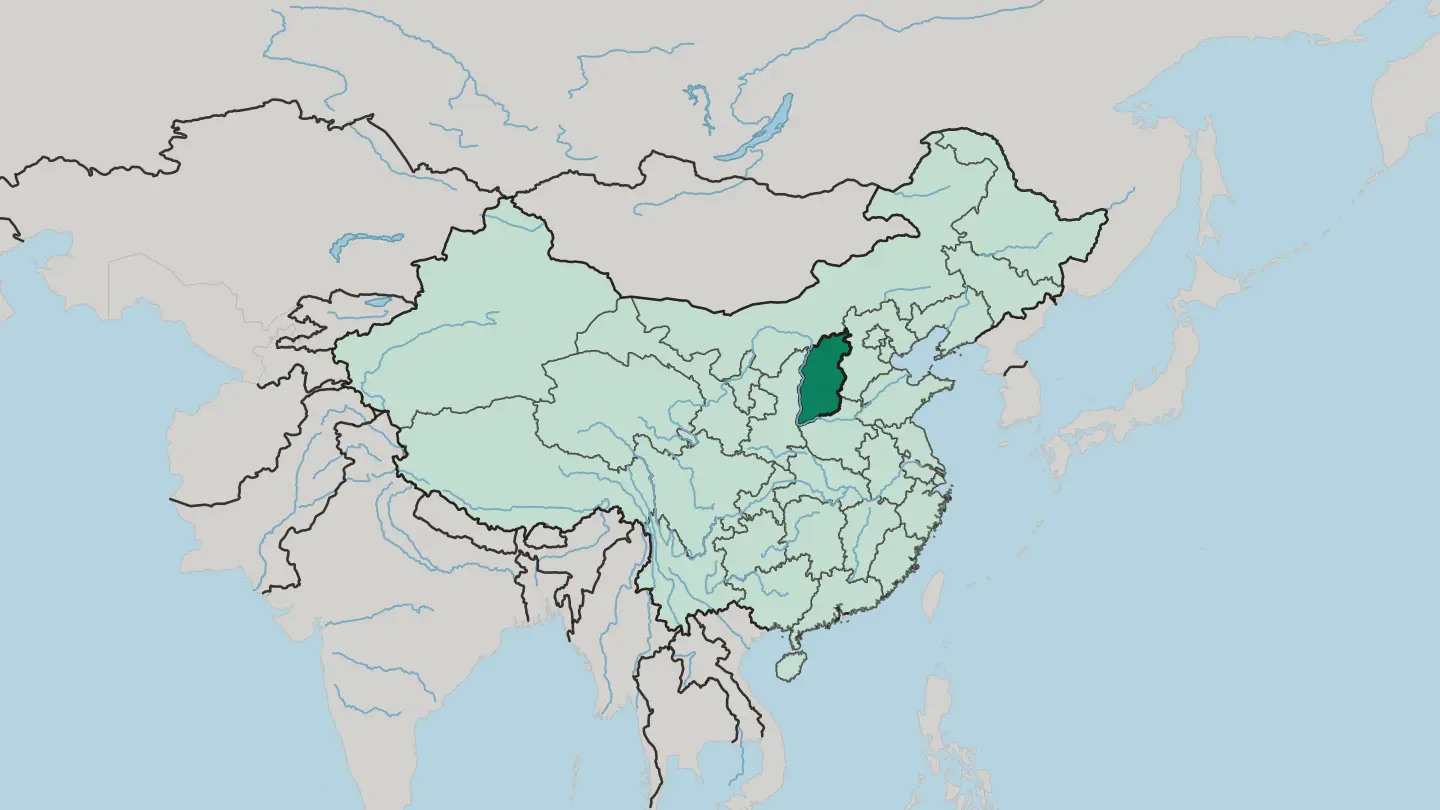 Map of Shanxi in China