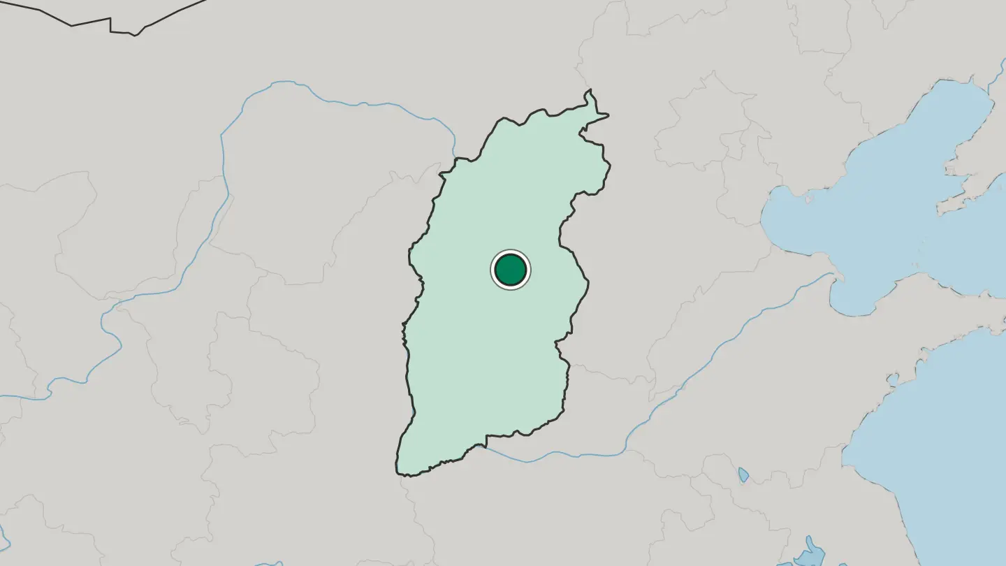 Map of Taiyuan in China