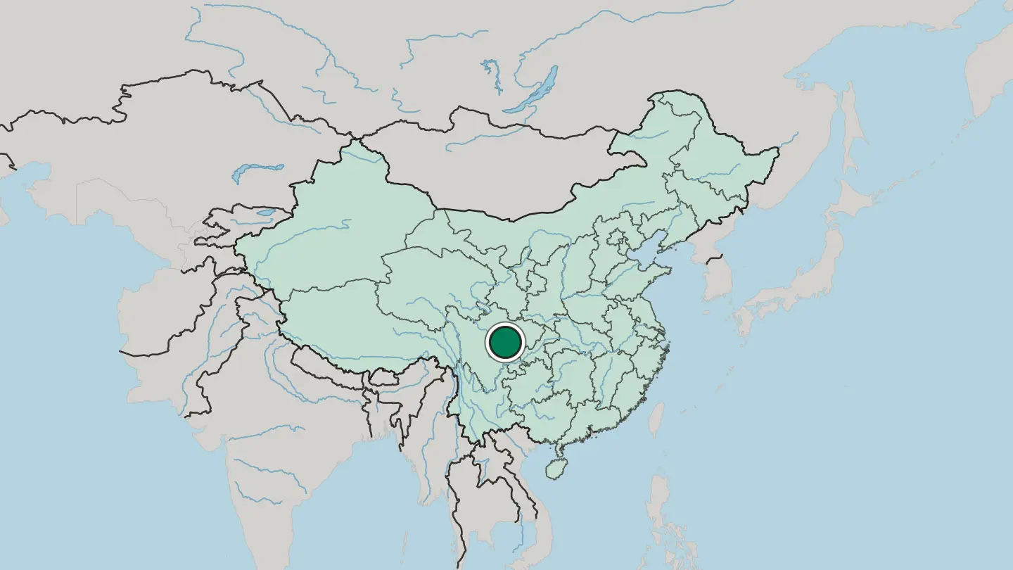 Map of Chengdu in China