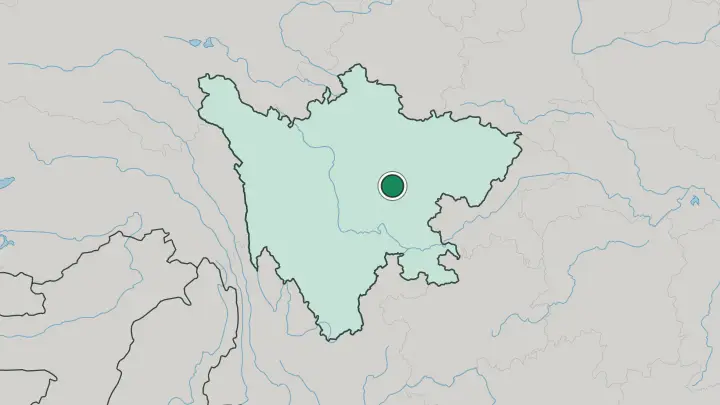 Map of Chengdu in China