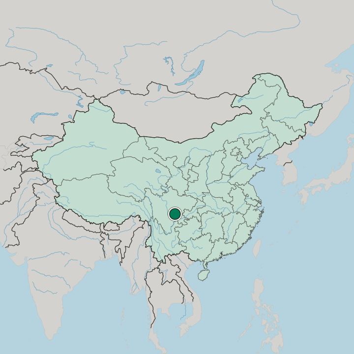 Map showing Leshan — In China