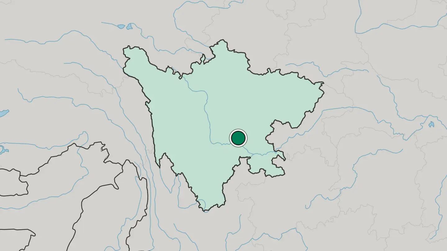 Map of Leshan in China