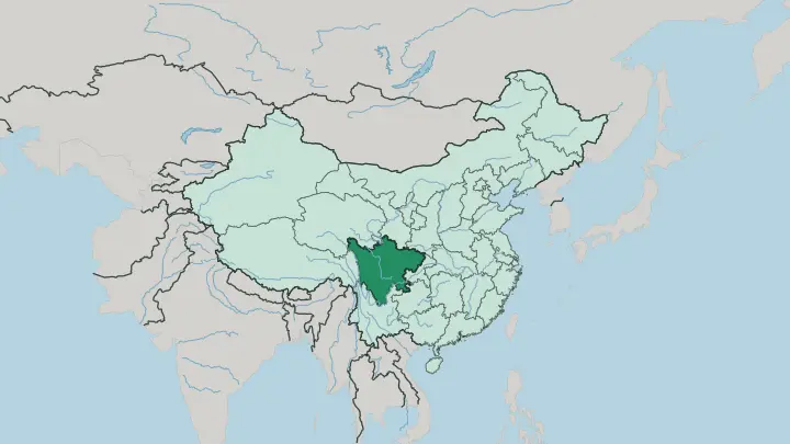 Map of Sichuan in China