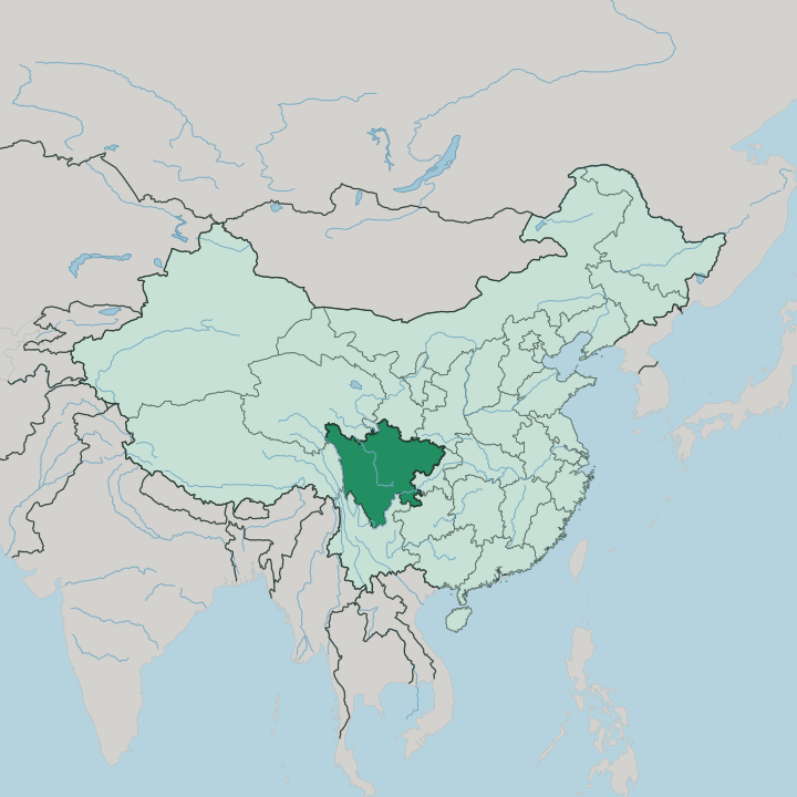 Map showing Sichuan — In China