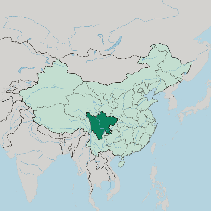 Map showing Sichuan — In China
