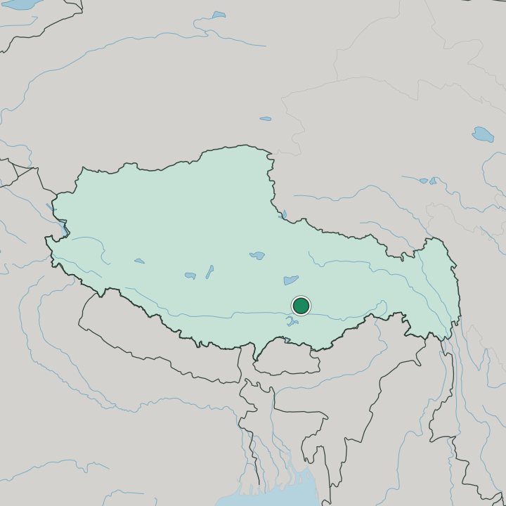 Map showing Lhasa — In Tibet Autonomous Region