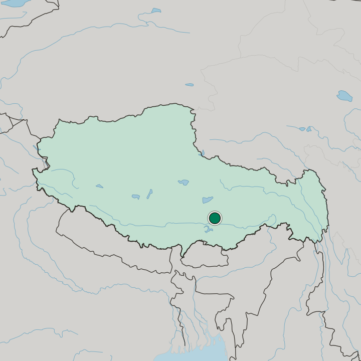 Map showing Chéngguān Qū — In Tibet Autonomous Region