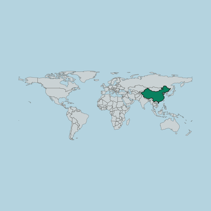 Map showing China — Worldwide