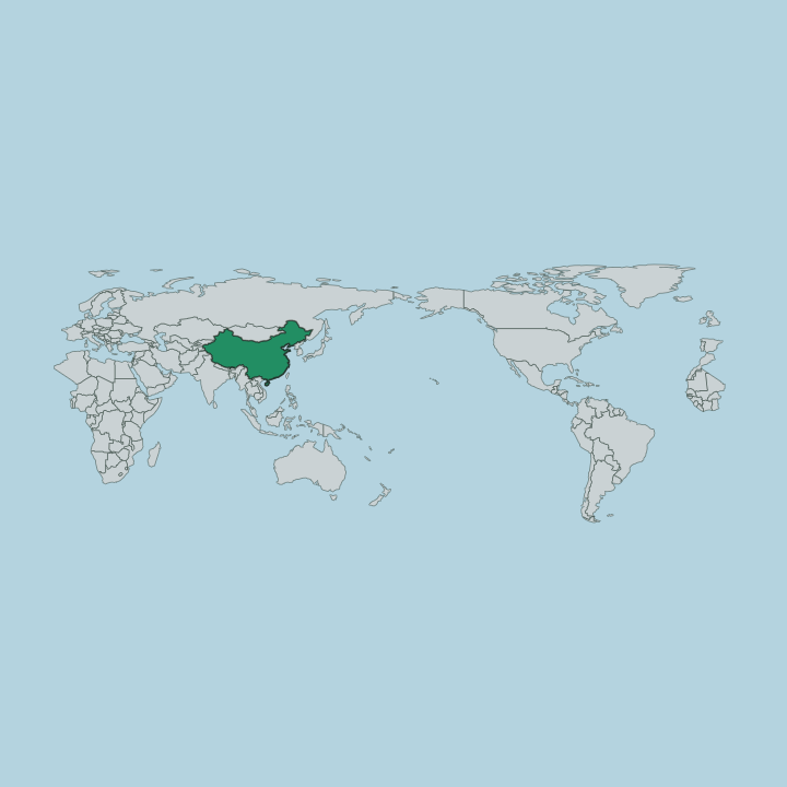 Map showing China — Worldwide
