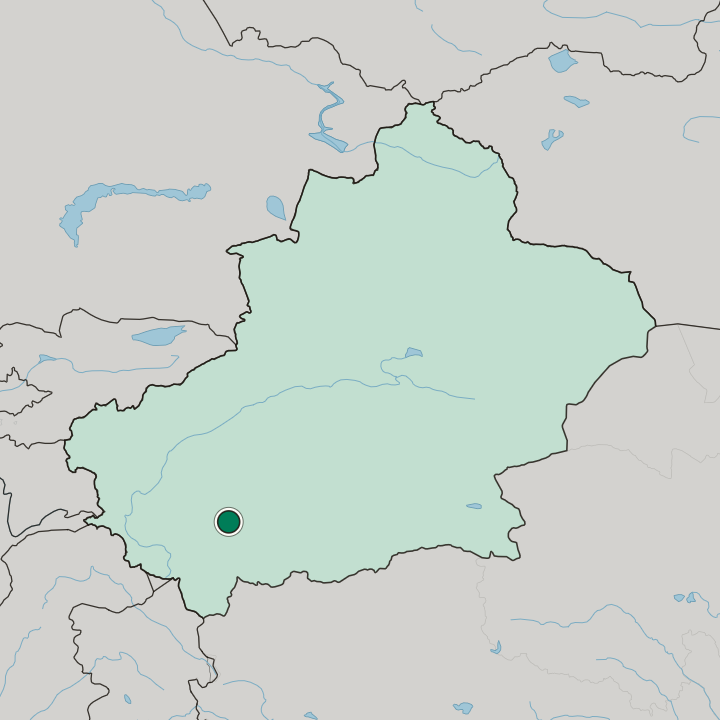 Map showing Gujangbagh — In Xinjiang Uyghur Autonomous Region