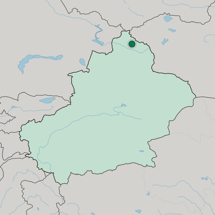 Map showing Jinshanlu — In Xinjiang Uyghur Autonomous Region