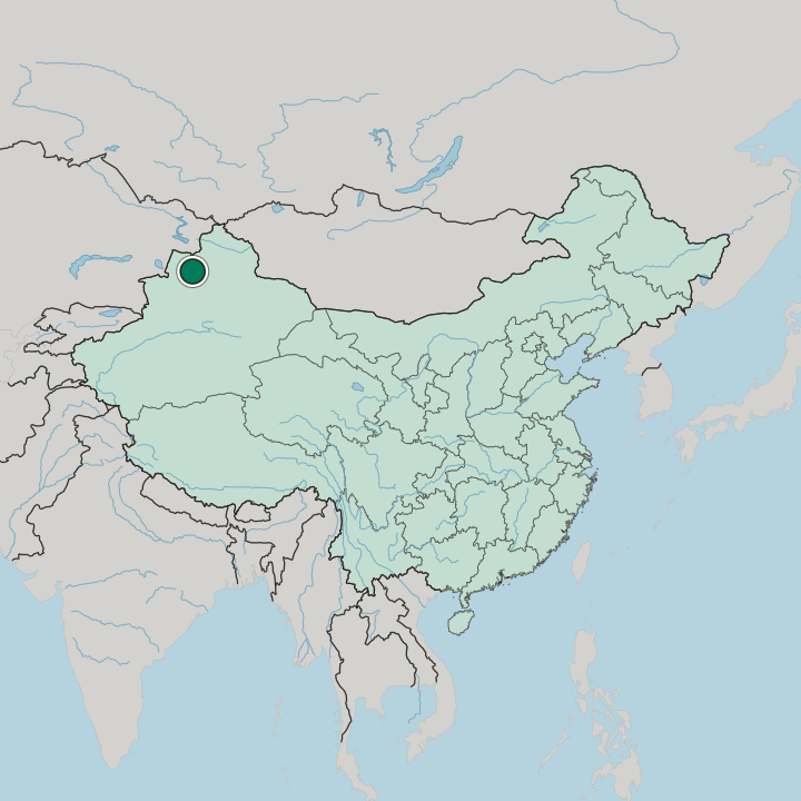 Map showing Karamay — In China