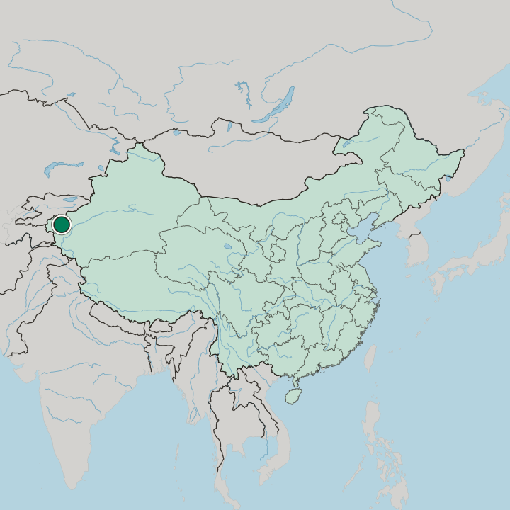Map showing Kashgar — In China