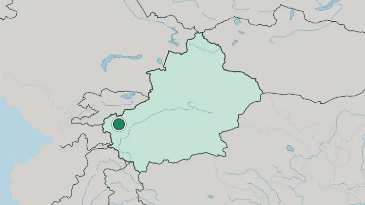 Map of Kashgar in China