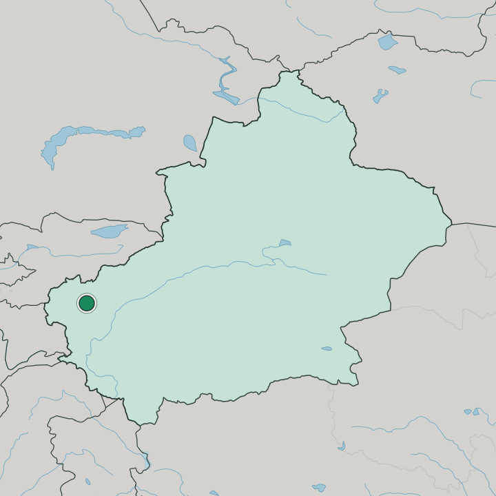 Map showing Kashgar — In Xinjiang Uyghur Autonomous Region