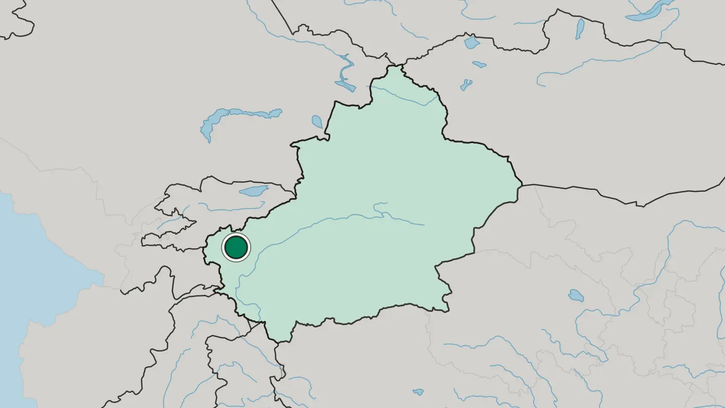 Map of Kashgar in China