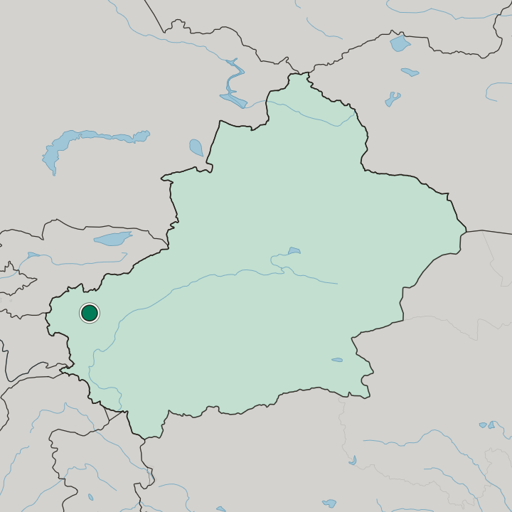 Map showing Kashgar — In Xinjiang Uyghur Autonomous Region
