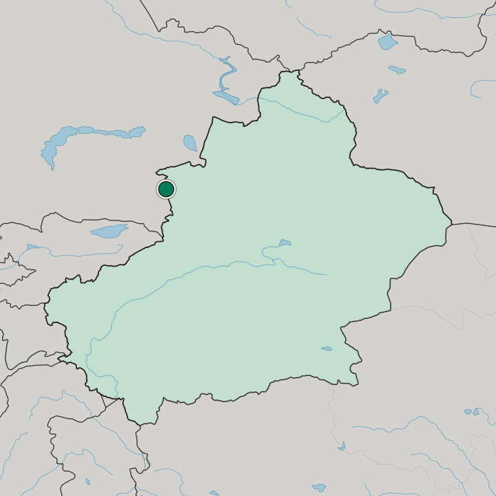 Map showing Qarasu — In Xinjiang Uyghur Autonomous Region