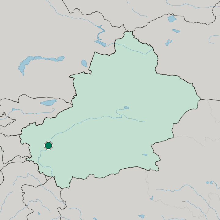 Map showing Shache — In Xinjiang Uyghur Autonomous Region