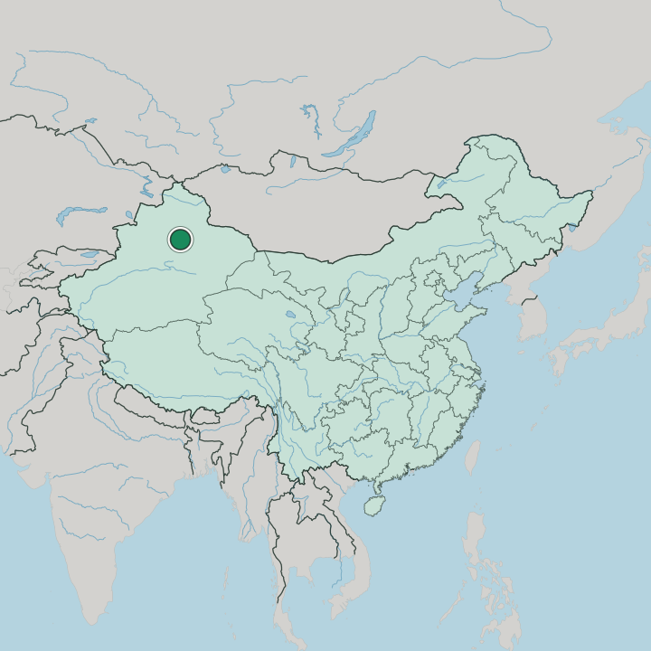 Map showing Ürümqi — In China