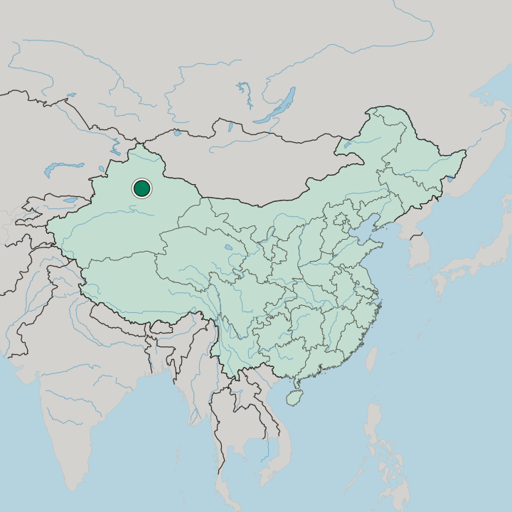 Map showing Ürümqi — In China