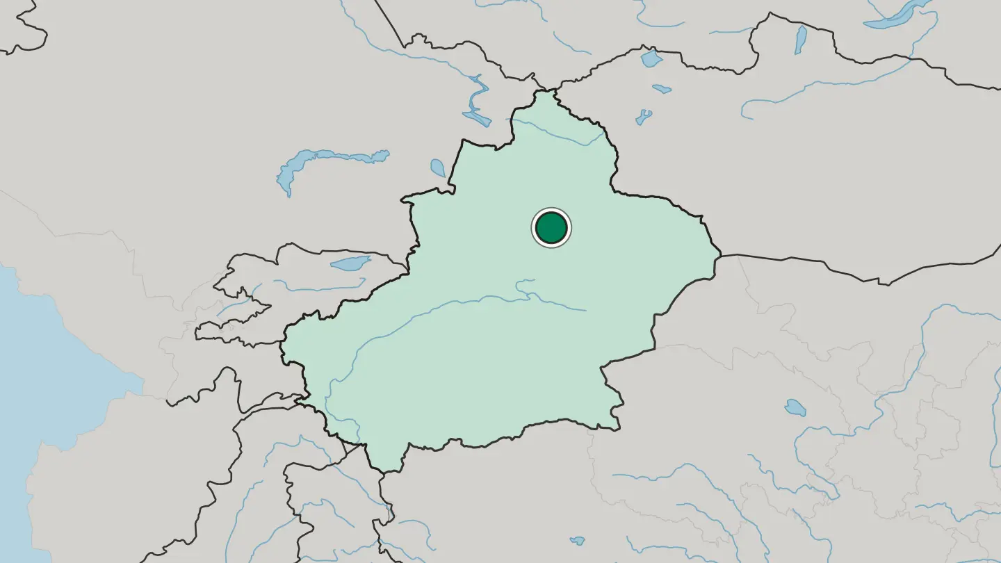 Map of Ürümqi in China