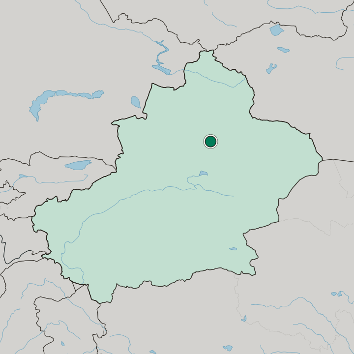 Map showing Ürümqi — In Xinjiang Uyghur Autonomous Region