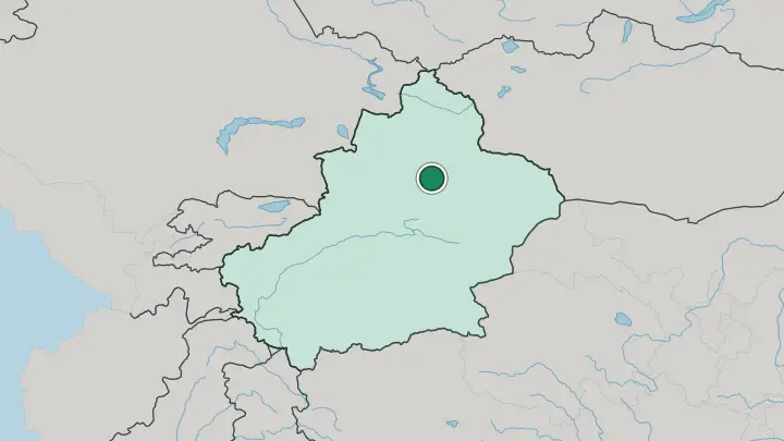 Map of Ürümqi in China
