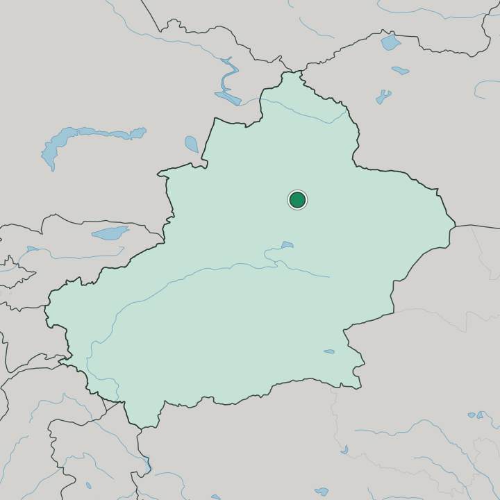 Map showing Ürümqi — In Xinjiang Uyghur Autonomous Region