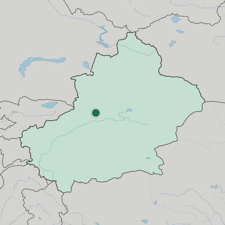 Map showing Xincheng — In Xinjiang Uyghur Autonomous Region