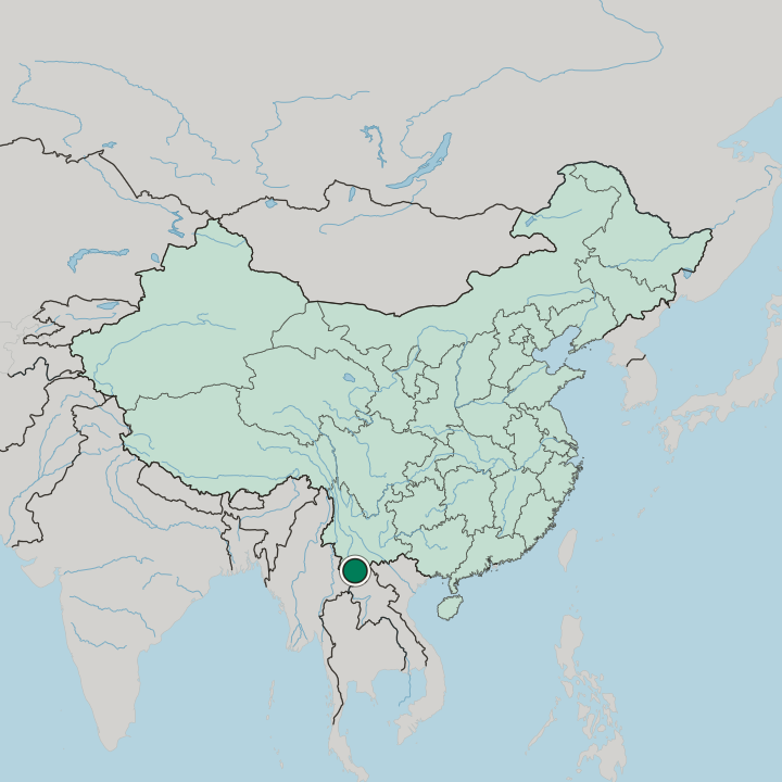 Map showing Jinghong — In China