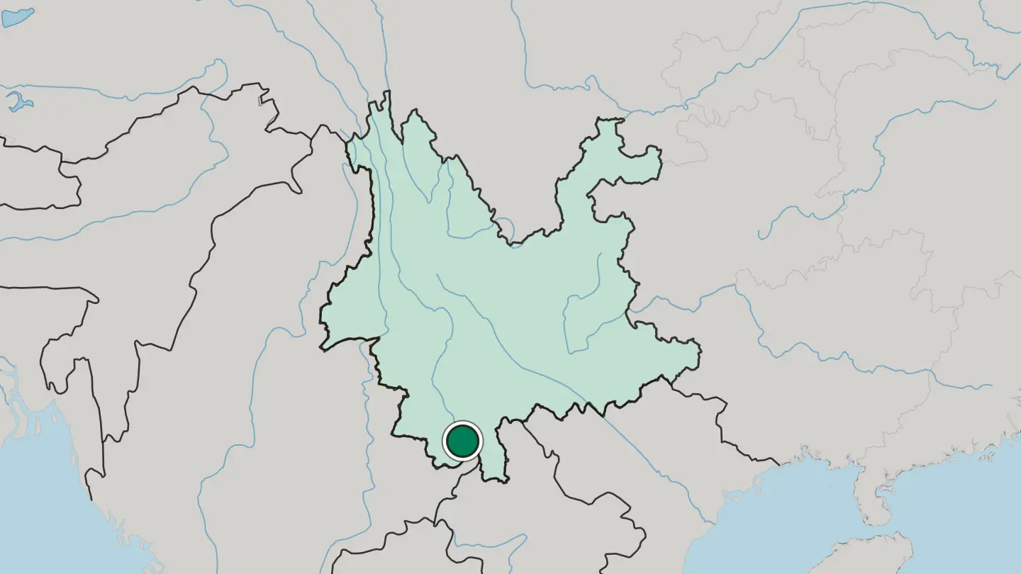 Map of Jinghong in China