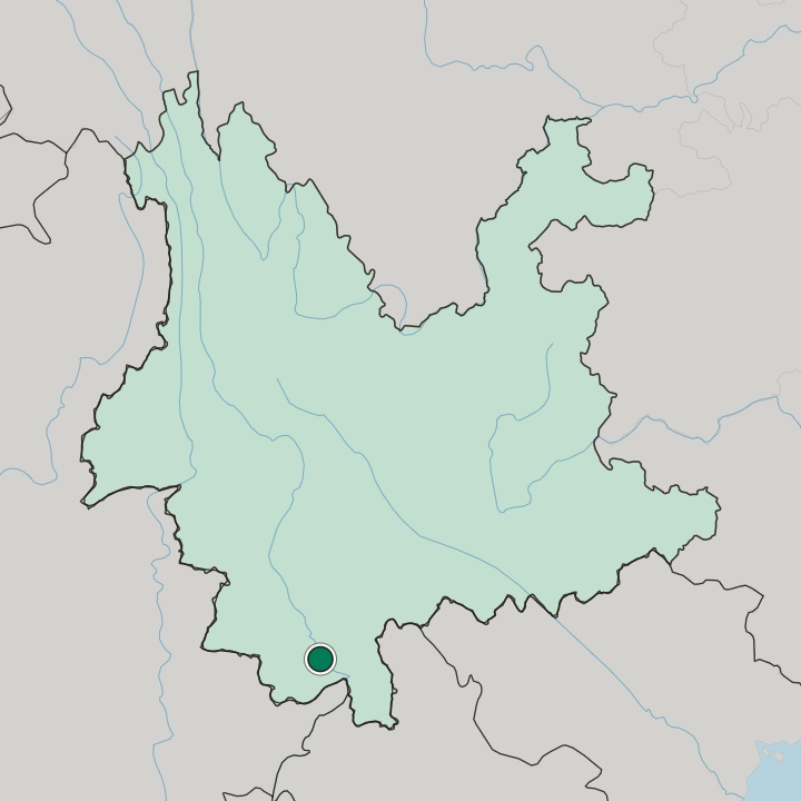 Map showing Jinghong — In Yunnan