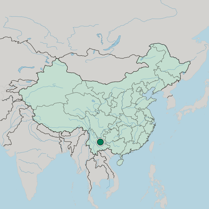 Map showing Kunming — In China